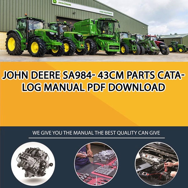 John Deere Sa984- 43Cm Parts Catalog Manual Pdf Download