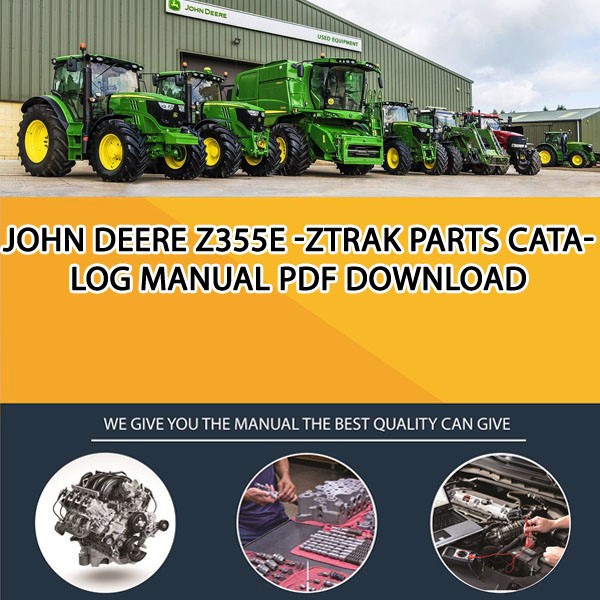 John Deere Z355E Ztrak Parts Catalog Manual Pdf Download Service