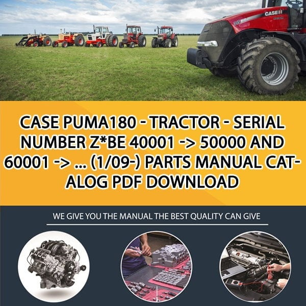 Case Puma180 - Tractor - Serial Number Z*Be 40001 -> 50000 And 60001 -> ... (1/09-) Parts manual catalog PDF Download