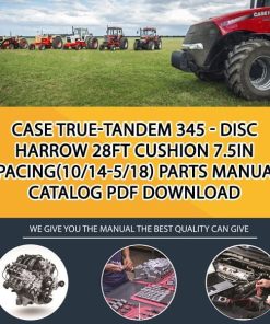 Case True-Tandem 345 - Disc Harrow 28Ft Cushion 7.5In Spacing(10/14-5/18) Parts manual catalog PDF Download