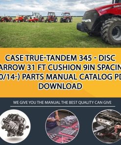 Case True-Tandem 345 - Disc Harrow 31 Ft Cushion 9In Spacing (10/14-) Parts manual catalog PDF Download
