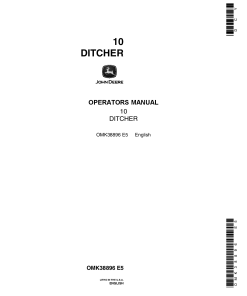 John Deere 10 Ditcher OMK38896 Operators and Maintenance Manual PDF Download