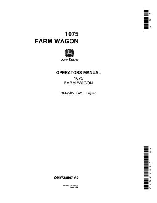 John Deere 1075 Farm Wagon OMW28567 Operators and Maintenance Manual PDF Download