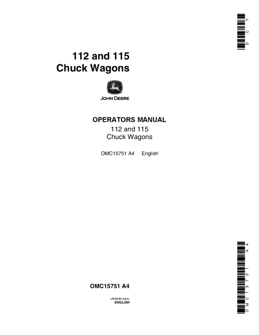 John Deere 112, 115 Chuck Wagons OMC15751 Operators and Maintenance Manual PDF Download