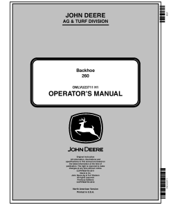 John Deere 260 Backhoe OMLVU23711 Operators and Maintenance Manual PDF Download