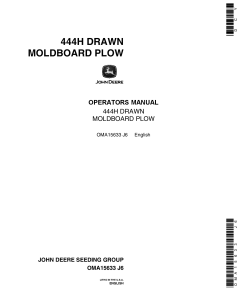 John Deere 444H Drawn Moldboard Plow OMA15633 Operators and Maintenance Manual PDF Download