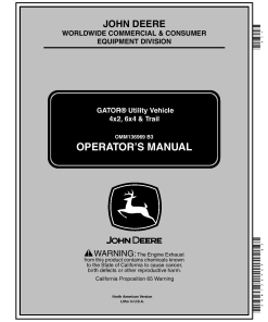 John Deere 4x2 & 6x4 Gator Utility Vehicle North American Edition 4x2 (039280-068204), 6x4 (039289-068204) OMM136969 Operators and Maintenance Manual PDF Download