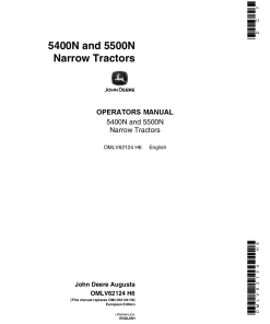 John Deere 5400N, 5500N Tractors OMLV62124 Operators and Maintenance Manual PDF Download