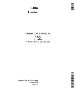 John Deere 640A Loader OMCC36945 Operators and Maintenance Manual PDF Download