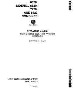 John Deere 6620, 6620 SH, 7720, 8820 Combines (551901-) OMH114163 Operators and Maintenance Manual PDF Download