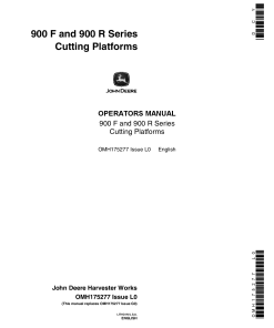 John Deere 900 Flex and 900 Rigid Series Cutting Platforms (-695400) OMH175277 Operators and Maintenance Manual PDF Download