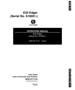 John Deere E35 Edger (610001-) OMM125170 Operators and Maintenance Manual PDF Download