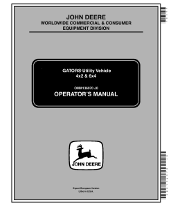John Deere Gator Utility Vehicle Export Edition 4x2 (039280-068204), 6x4 (039289-068204) OMM136970 Operators and Maintenance Manual PDF Download