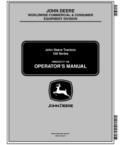John Deere LA105, LA115, LA125, LA135, LA145, LA165 & LA175 Lawn & Garden Tractors North American Edition (200001-300000) OMGX23171 Operators and Maintenance Manual PDF Download