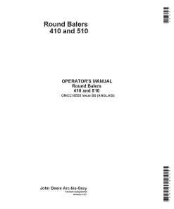 John Deere Round Balers 410 and 510 OMCC18555 Operators and Maintenance Manual PDF Download