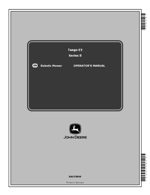 John Deere Tango E5 Series II Robotic Mower Operators and Maintenance Manual PDF Download