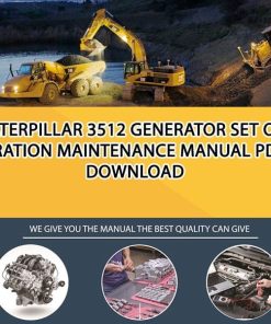 Caterpillar 3512 GENERATOR SET Operation Maintenance Manual PDF download