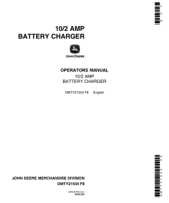 John Deere 10 2 Amp Battery Charger TY6170 OMTY21534 Operation and Maintenance manual PDF Download