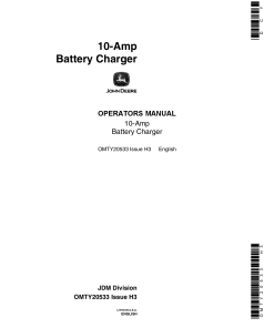 John Deere 10 Amp Battery Charger OMTY20533 Operation and Maintenance manual PDF Download