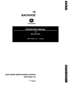 John Deere 10 Backhoe OMTY20801 Operation and Maintenance manual PDF Download