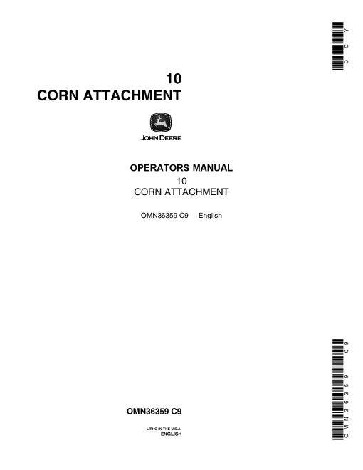 John Deere 10 Corn Attachment OMN36359 Operation and Maintenance manual PDF Download