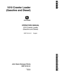 John Deere 1010 Crawler Loader OMT16144 Operation and Maintenance manual PDF Download
