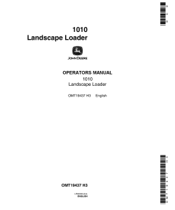 John Deere 1010 Landscape Loader OMT19437 Operation and Maintenance manual PDF Download