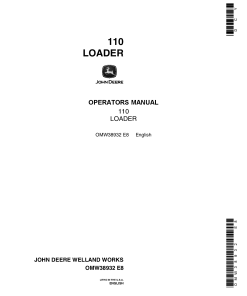 John Deere 110 Farm Loader OMW38932 Operation and Maintenance manual PDF Download