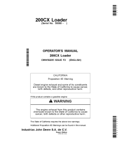 John Deere 200CX Loader OMW56205 Operation and Maintenance manual PDF Download