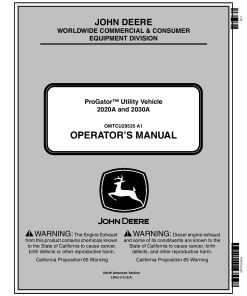John Deere 2020A 2030A ProGator North American Edition 050001 060000 OMTCU29535 Operation and Maintenance manual PDF Download