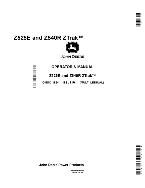 John Deere 2525E and ZS40R Ztrak OMUC11824 Operation and Maintenance manual PDF Download