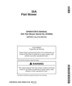 John Deere 25A Flail Mower 644699 OMP58341 Operation and Maintenance manual PDF Download