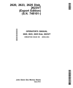 John Deere 2620 2623 2625 2623VT Disks OMN407236 Operation and Maintenance manual PDF Download
