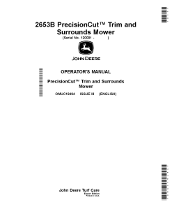 John Deere 2653B PrecisionCutTM Trim and Surrounds Mower 120001 OMUC19494 Operation and Maintenance manual PDF Download