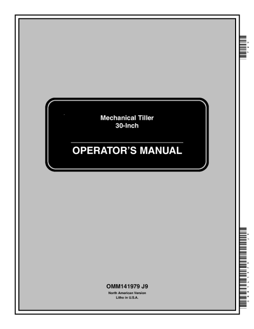 John Deere 30 Inch Mechanical Tillers North American Edition 010001 OMM141979 Operation and Maintenance manual PDF Download