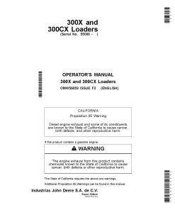 John Deere 300x 300CX Loaders OMW56059 Operation and Maintenance manual PDF Download