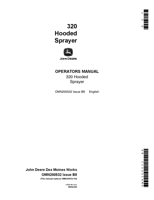 John Deere 320 Hooded Sprayer OMN200532 Operation and Maintenance manual PDF Download