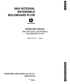 John Deere 3955 Reversible Two Way Integral Moldboard Plow OMP57319 Operation and Maintenance manual PDF Download