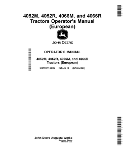 John Deere 4052M 4052R 4066M and 4066R Tractor OMTR112002 Operation and Maintenance manual PDF Download