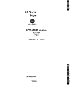 John Deere 42 Snow Plow OMW15072 Operation and Maintenance manual PDF Download