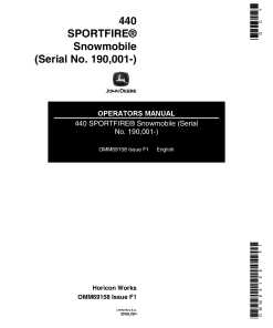 John Deere 440 Sportfire Snowmobiles 190001 222000 OMM69158 Operation and Maintenance manual PDF Download