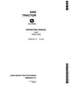 John Deere 4440 Tractor OMR65461 Operation and Maintenance manual PDF Download