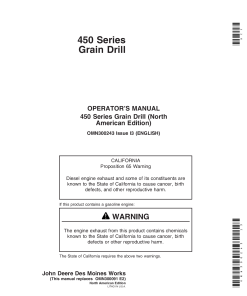 John Deere 450 Grain Drills European Edition 000001 720100 OMN300243 Operation and Maintenance manual PDF Download