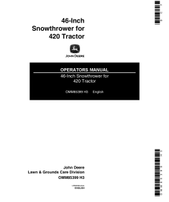 John Deere 46 In. Snowth rower for 420 Tractor OMM85399 Operation and Maintenance manual PDF Download