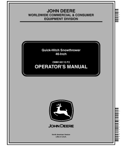 John Deere 46 Inch Quick Hitch Snowthrower OMM146113 Operation and Maintenance manual PDF Download