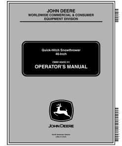 John Deere 46 Inch Quick Hitch Snowthrower OMM146455 Operation and Maintenance manual PDF Download