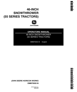 John Deere 46 Inch Snowthrower OMM70555 Operation and Maintenance manual PDF Download