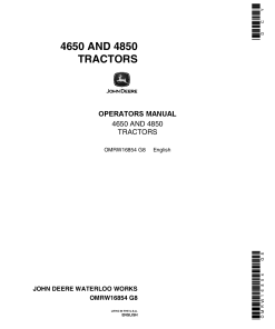 John Deere 4650 4850 Row Crop Tractors OMRW16854 Operation and Maintenance manual PDF Download