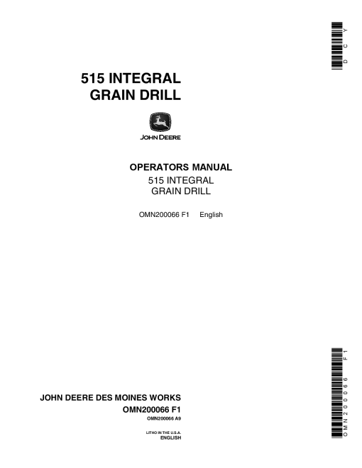 John Deere 515 Grain Drill OMN200066 Operation and Maintenance manual PDF Download