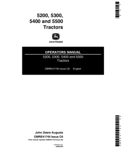John Deere 5200 5300 5400 5500 Tractors OMRE41745 Operation and Maintenance manual PDF Download